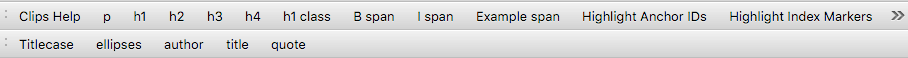 Image of default Clips toolbar.