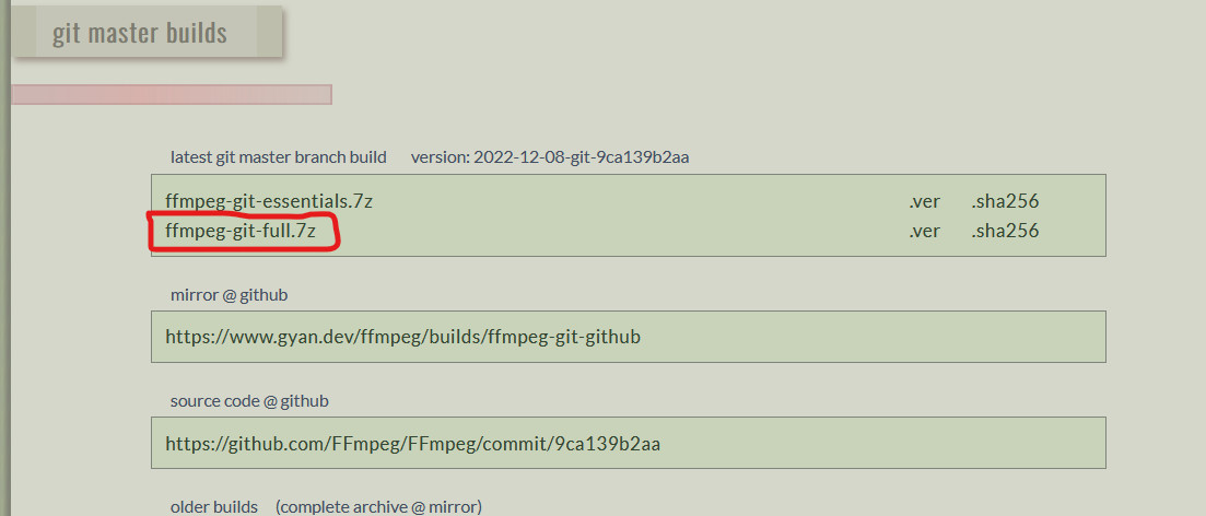 FFmpeg下载